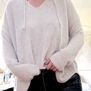 cream fuzzy oversized hoodie